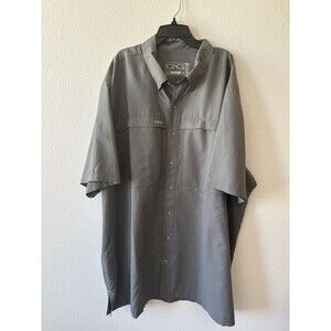 Game Guard Shirt Mens 4X Gray Button Up 1023 Camp Fishing Microfiber Vented UPF